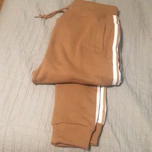 Tan striped joggers